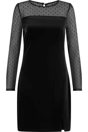 Yumi Velvet Dress With Sheer Long Sleeves AU 14