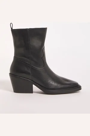 Simply Be Black Extra Wide Fit Stretch Ankle Western Boots AU 8 (EU 39.5)
