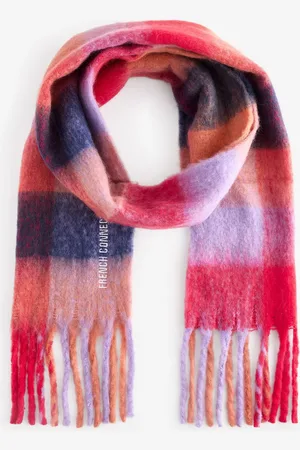 French Connection Red Super Soft Check Scarf One