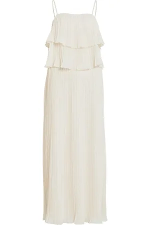 VILA Chiffon Ruffle Pleated Maxi Occasion Dress AU 10