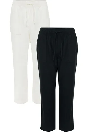 Threadbare Black Linen Blend Drawstring Trousers 2 Pack AU 8