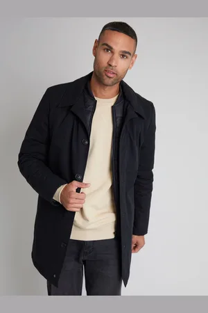 Threadbare Black Showerproof Mock Layer Padded Trench Coat XL