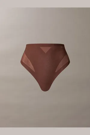 Calvin Klein Brown Stay Put Mesh Thong