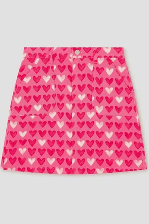 Monsoon Heart Print Denim Skirt 9 Years (134cm)