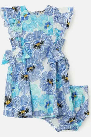 Angel & Rocket Alessandra Pansy Print Tie Side 100% Cotton Dress And Bloomer Set 9