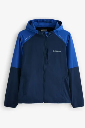 Columbia Blue Spire Valley Hooded Windbreaker Jacket L