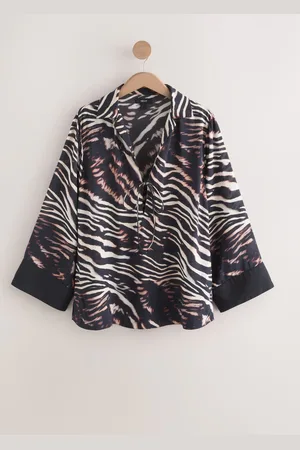 Next Black/Animal Long Sleeve Tunic Top AU 12