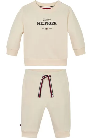 Tommy Hilfiger Nude Cotton Logo Sweatshirt & Joggers Set Newborn