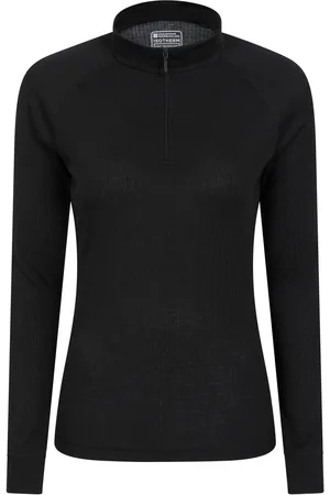 Mountain Warehouse Black Talus Womens Zip Neck Thermal Top AU 14