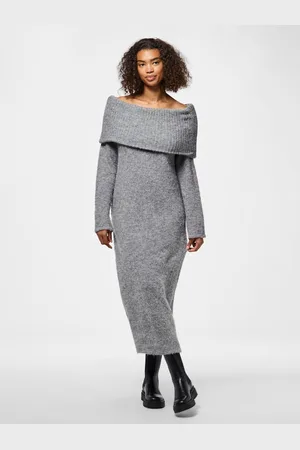 Pieces® Off Shoulder Bardot Soft Knitted Midi Dress AU 12
