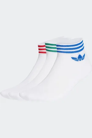 adidas White Trefoil Ankle Socks 1-2.5