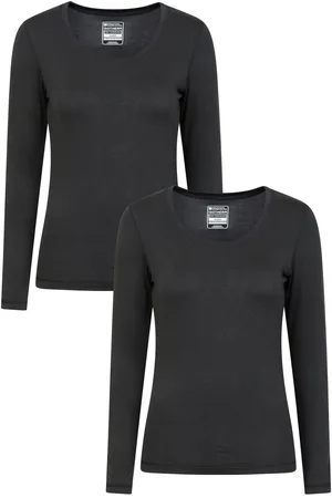 Mountain Warehouse Black Womens Keep The Heat Isotherm Tops 2 Pack AU 14