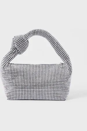 French Connection Black Diamonte Knot Bag One