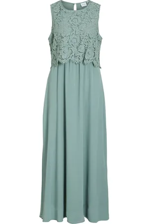 VILA Sleeveless Lace Maxi Occasion Dress AU 14