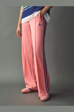 adidas Pink Loose Firebird 3 Stripe Straight Trackpants AU 12