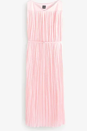 HUGO BOSS Davaria Pleated Texture Midi Dress AU 12