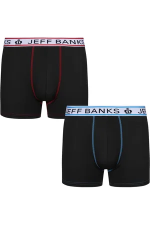 Jeff Banks Black Sports Trunks 2 Pack S