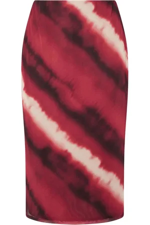 Evans Curve Abstract Print Mesh Midi Skirt AU 26-28