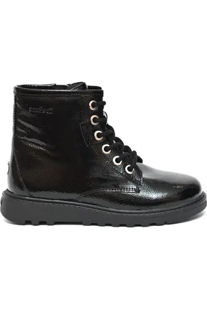Toezone Abby Girls Patent Leather Ortholite Ankle Black Boots AU 2 (EU 34)