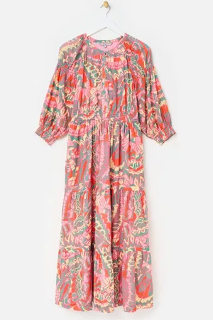 Oliver Bonas Abstract Tiered Midi Dress 10