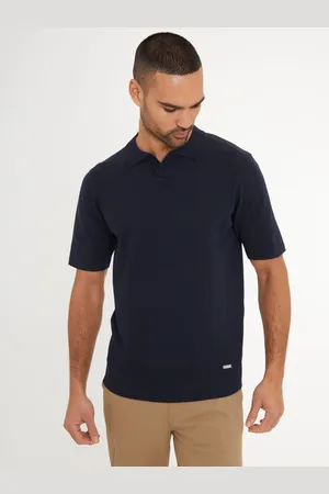 Threadbare Trophy Neck Knitted Polo Shirt XL