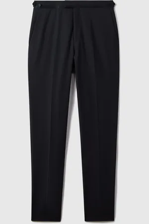 Reiss Navy Poker Modern Fit Tuxedo Trousers 36