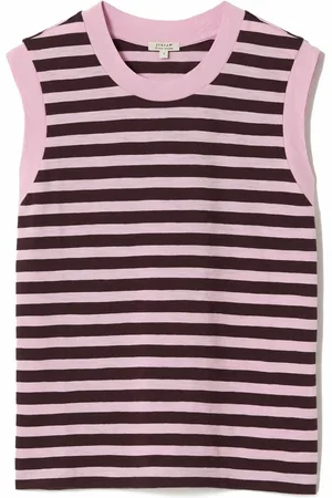 Jigsaw Red 100% Cotton Slub Stripe Tank S