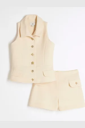 River Island Yellow Girls Waistcoat Shell Set 7