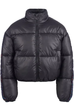Juicy Couture Black Girls Label Diamante Stripe Puffer Coat 14