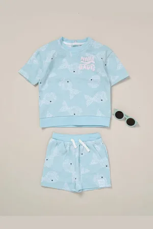 LILY & JACK Printed 100% Cotton T-Shirt, Shorts and Round Sunglasses Outfit Set 3 Years (98cm)