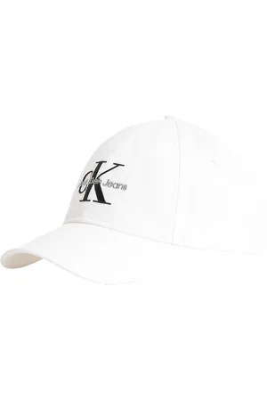 Calvin Klein White 100% Cotton Mono Logo Embro Cap onesize