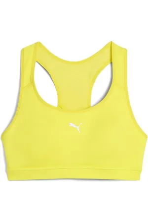 PUMA Yellow Womens Running 4 Keeps Bra M