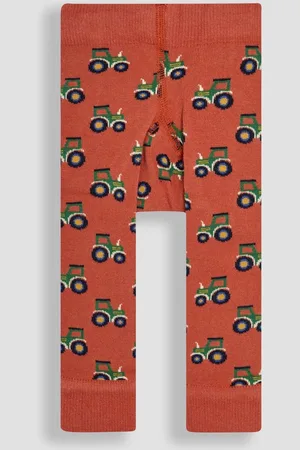 JoJo Maman Bébé Rust Tractor Knitted Leggings 6