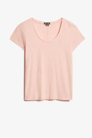 Superdry Pink Studios Scoop Neck Slim Fit T-Shirt AU 10