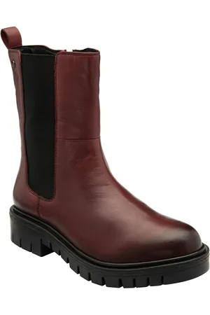 Lotus Red Leather Pull-On Ankle Boots AU 5 (EU 36)