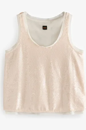 HUGO BOSS Brown Sequin Vest AU 14
