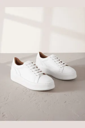 Next White Lace Up Signature Premium Leather Chunky Wedge Lace-Up Trainers AU 6 (EU 37)