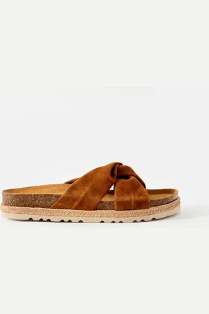 mint&berry Brown Bryony Suede Flat Sandals eu37uk4
