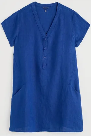 Seasalt Cornwall Blue Little Croft 100% Linen Tunic AU 24