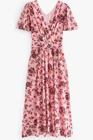 Jolie Moi Gracelyn Wrap Front Mesh Maxi Dress AU 14