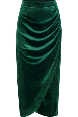 Pour Moi Jameela Stretch Velvet Midi Wrap Skirt AU 10
