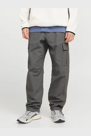 JACK & JONES Light Grey Loose Fit Cargo Trousers 36r