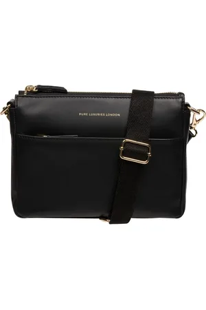 PURE LUXURIES LONDON Kerry Leather Cross Body Black Bag One