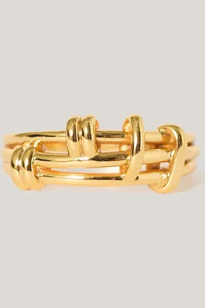 Jigsaw Gold Tone Dainty Loops Ring large