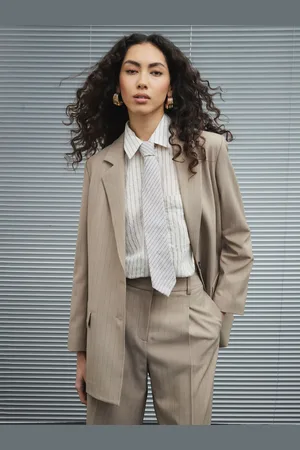 River Island Brown Oversized Structured Blazer AU 16