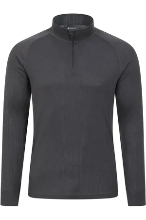 Mountain Warehouse Grey Mens Talus Quarter Zip Thermal Top L