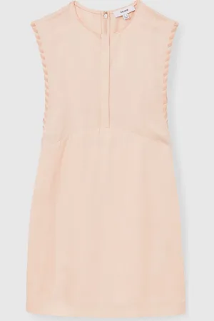 Reiss Fawn Whipstitch Sleeveless Shift Dress AU 16