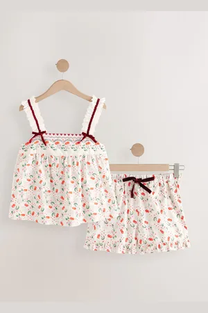 Cath Kidston Ecru Cherry Cami Shorts Pyjamas Set 14