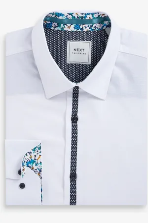 Next Single Cuff Trimmed Formal Oxford Shirt AU 39 Regular
