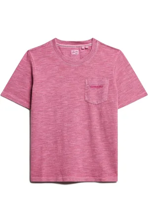 Superdry Shocking Pink 100% Cotton Essential Logo Overdyed T-Shirt AU 10